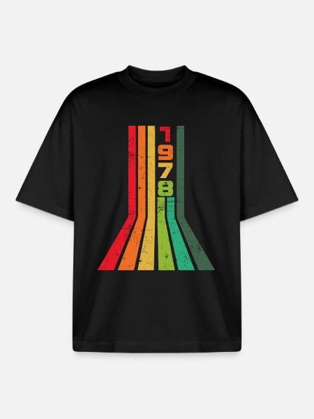 Millésime 1978 - T-shirt unisexe boxy épais biologique Stanley/Stella - noir