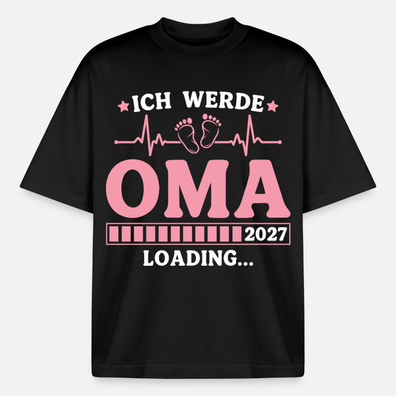 Ich werde Oma 2027 – Werdende Großmutter - Boxy Heavyweight Unisex Organic T-Shirt von Stanley/Stella - Schwarz