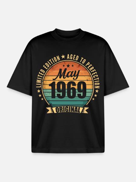 Legend of May 1969 Limited Edition - Boxy Heavyweight Unisex Organic T-Shirt by Stanley/Stella - black