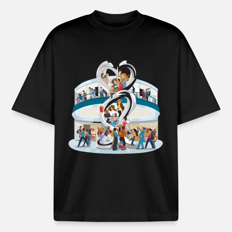 Herzensgemeinschaft Skulptur - Boxy Heavyweight Unisex Organic T-Shirt von Stanley/Stella - Schwarz