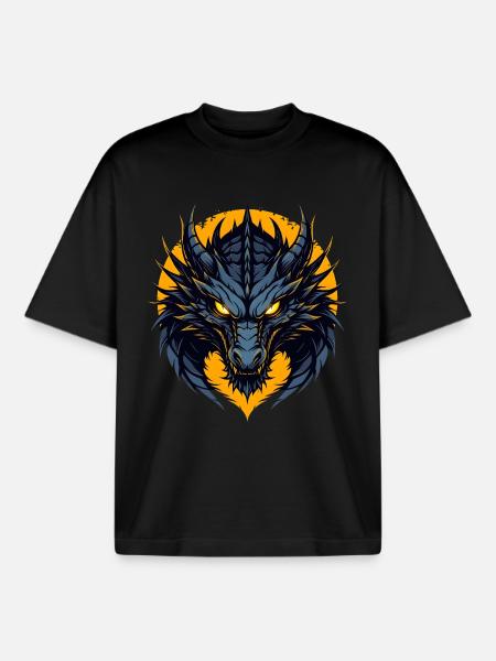 Dunkler Drache - Boxy Heavyweight Unisex Organic T-Shirt von Stanley/Stella - Schwarz