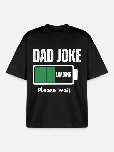 DAD JOKE - Boxy Heavyweight Unisex Organic T-Shirt by Stanley/Stella - black