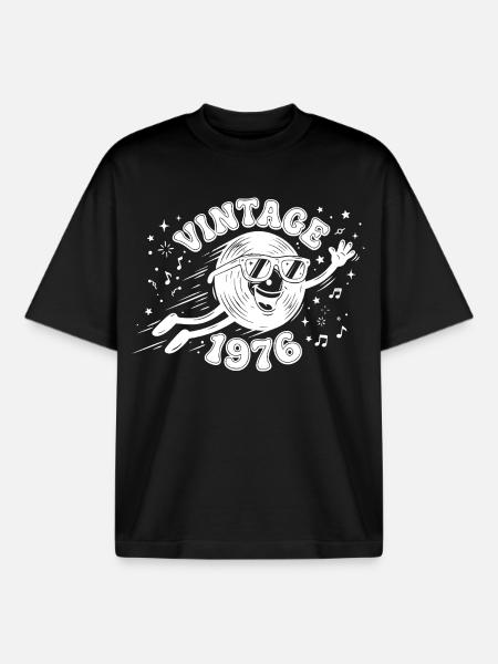 Millésime 1976 - T-shirt unisexe boxy épais biologique Stanley/Stella - noir