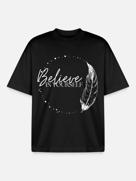 Croyez en vous - T-shirt unisexe boxy épais biologique Stanley/Stella - noir