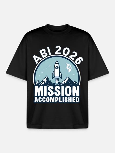 Abi 2026 - Mission accomplished - Boxy Heavyweight Unisex Organic T-Shirt by Stanley/Stella - black