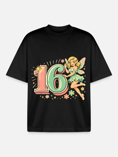 Retro Elf 16 – Vintage reklameprint i pastel - Stanley/Stella unisex boxy heavyweight T-shirt økologisk - sort