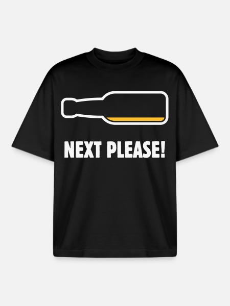 Next Please! (Beer / Beer / NEG 2C) - Boxy Heavyweight Unisex Organic T-Shirt by Stanley/Stella - black