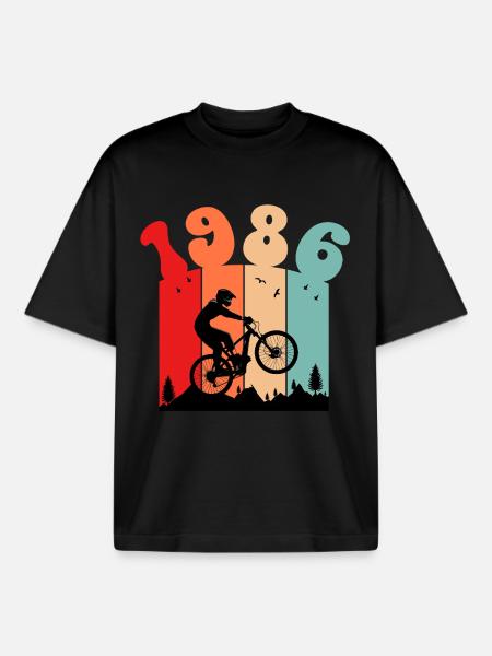 Millésime 1986 - T-shirt unisexe boxy épais biologique Stanley/Stella - noir