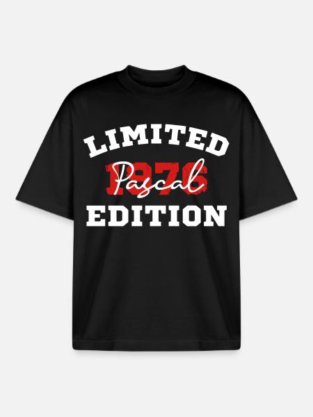 Edition Limitee Pascal 1976 - T-shirt unisexe boxy épais biologique Stanley/Stella - noir