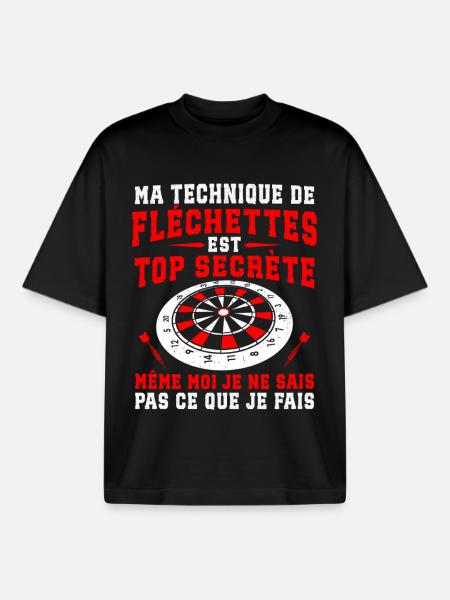 ma technique de fléchettes - T-shirt unisexe boxy épais biologique Stanley/Stella - noir