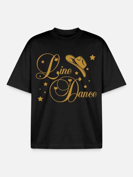Line Dance - Boxy Heavyweight Unisex Organic T-Shirt by Stanley/Stella - black