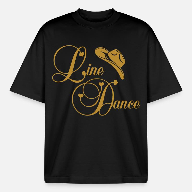 Line Dance Goldenes Logo - Boxy Heavyweight Unisex Organic T-Shirt von Stanley/Stella - Schwarz
