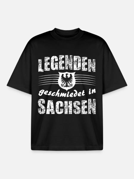 Legenden aus Sachsen - Boxy Heavyweight Unisex Organic T-Shirt von Stanley/Stella - Schwarz