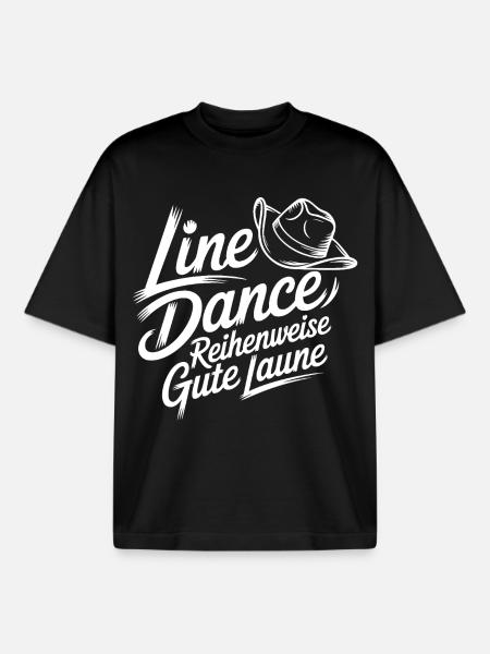 Line Dance Motiv - Boxy Heavyweight Unisex Organic T-Shirt von Stanley/Stella - Schwarz