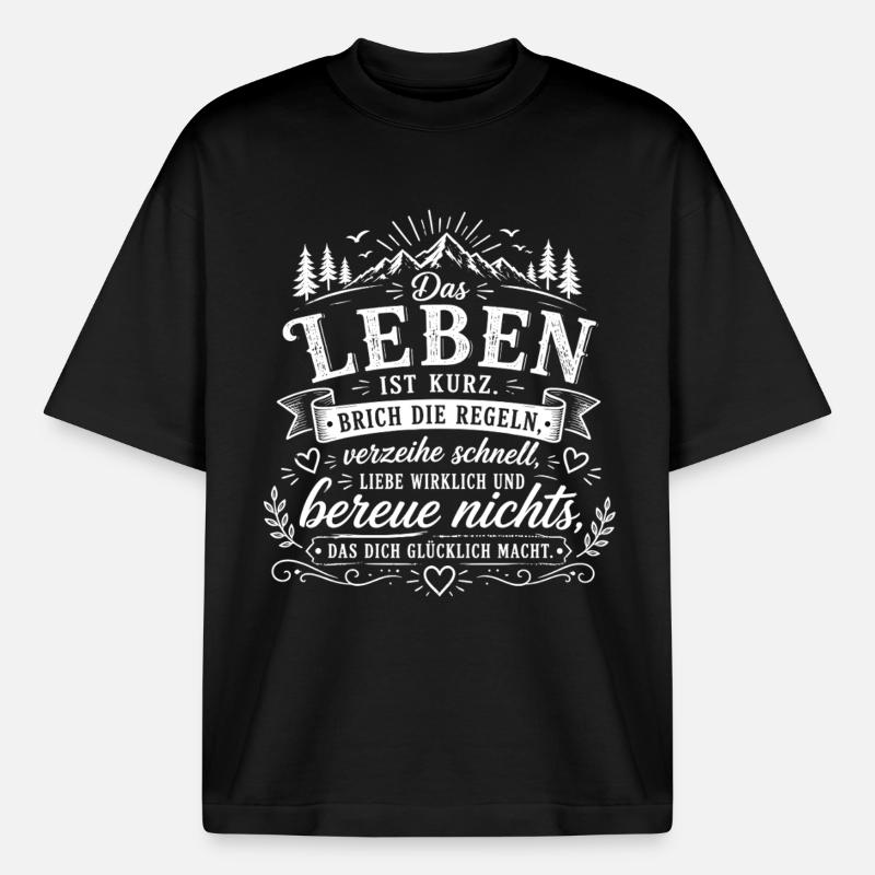 Lebe Mutig – Regeln brechen Zitat - Boxy Heavyweight Unisex Organic T-Shirt von Stanley/Stella - Schwarz