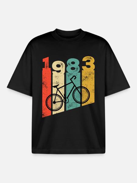 Millésime 1983 - T-shirt unisexe boxy épais biologique Stanley/Stella - noir