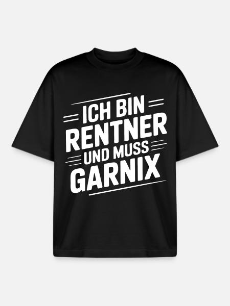 Ich bin Rentner – Muss Garnix - Boxy Heavyweight Unisex Organic T-Shirt von Stanley/Stella - Schwarz