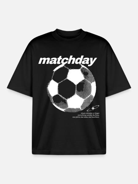 Matchday Fußball - Boxy Heavyweight Unisex Organic T-Shirt von Stanley/Stella - Schwarz