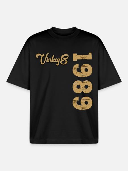 Millésime 1989 - T-shirt unisexe boxy épais biologique Stanley/Stella - noir