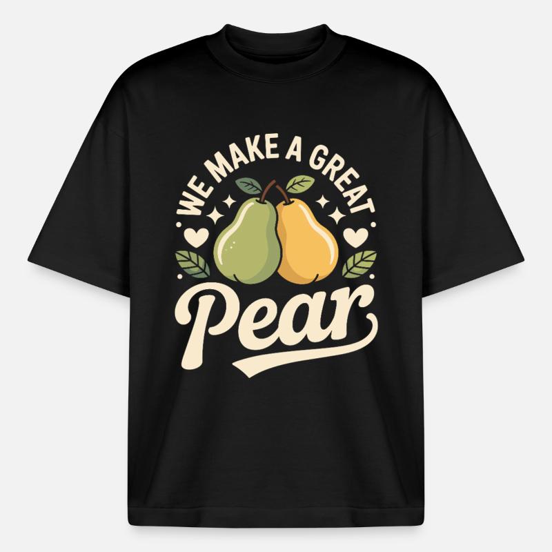 We Make A Great Pear - Boxy Heavyweight Unisex Organic T-Shirt by Stanley/Stella - black