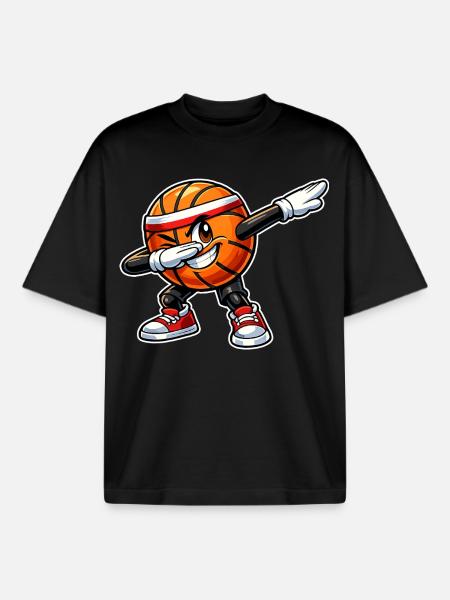 Basket-ball de dabping - T-shirt unisexe boxy épais biologique Stanley/Stella - noir