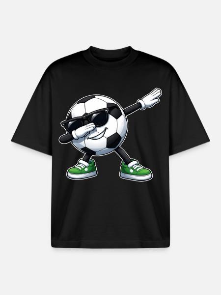 dabbing football - Boxy Heavyweight Unisex Organic T-Shirt by Stanley/Stella - black