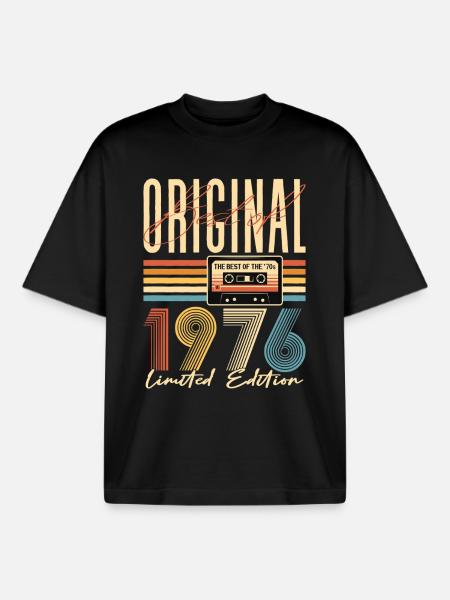 50. Geburtstag, 50 Jahre, Original 1976 - Boxy Heavyweight Unisex Organic T-Shirt von Stanley/Stella - Schwarz