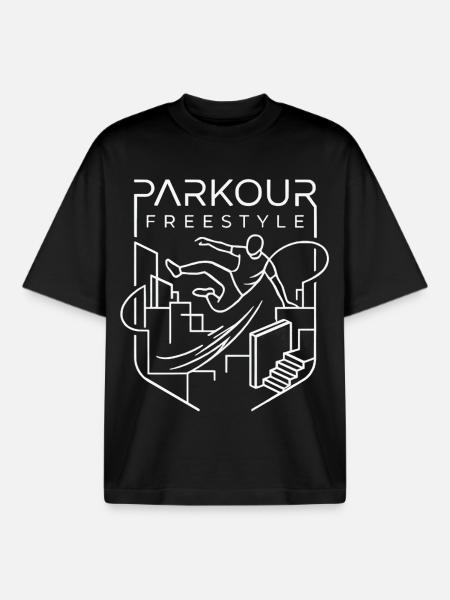 Parkour - T-shirt unisexe boxy épais biologique Stanley/Stella - noir