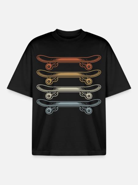 Skateboard | Skater | Skateboarder Geschenk - Boxy Heavyweight Unisex Organic T-Shirt von Stanley/Stella - Schwarz