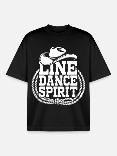 Line Dance Style - Boxy Heavyweight Unisex Organic T-Shirt by Stanley/Stella - black