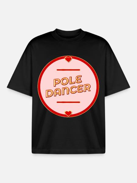 Pole Dance - Dancing - Boxy Heavyweight Unisex Organic T-Shirt by Stanley/Stella - black