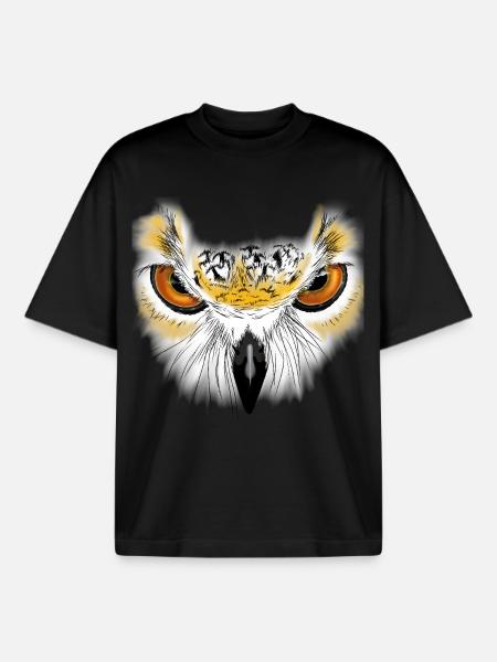 Eulenblick Goldaugen - Boxy Heavyweight Unisex Organic T-Shirt by Stanley/Stella - black