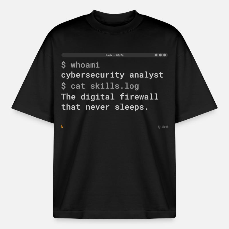 Cybersecurity Analyst Terminal - IT Gift - Boxy Heavyweight Unisex Organic T-Shirt von Stanley/Stella - Schwarz