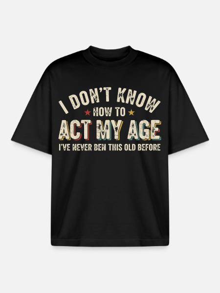 Humor Birthday Youth Eternal Retro - Boxy Heavyweight Unisex Organic T-Shirt by Stanley/Stella - black