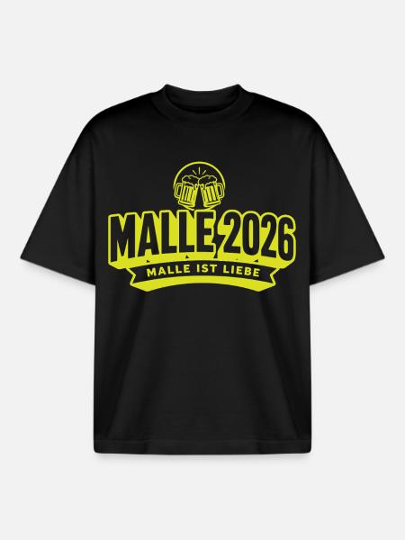 Malle 2026 Malle ist Liebe - Boxy Heavyweight Unisex Organic T-Shirt von Stanley/Stella - Schwarz