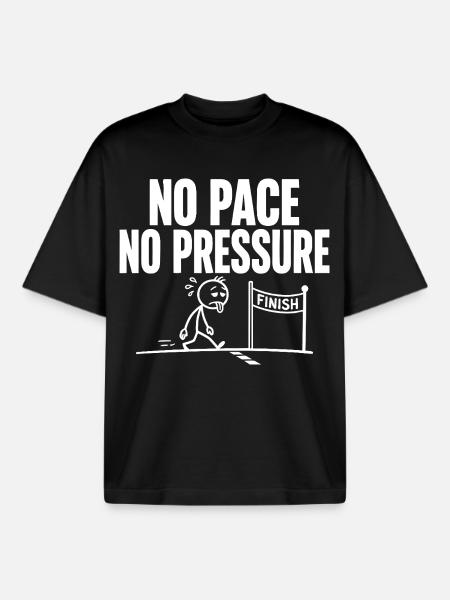 No Pace No Pressure - Boxy Heavyweight Unisex Organic T-Shirt by Stanley/Stella - black