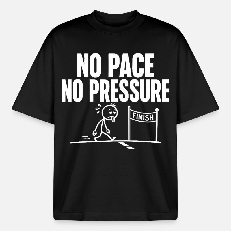 Pas de rythme, pas de pression - T-shirt unisexe boxy épais biologique Stanley/Stella - noir