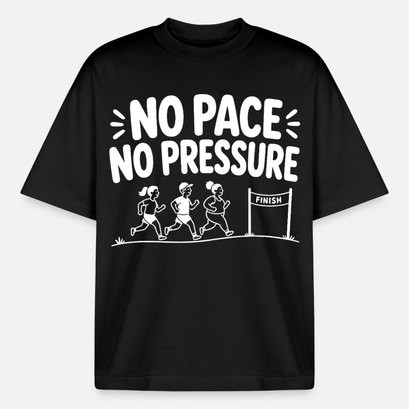 Pas de rythme, pas de pression - T-shirt unisexe boxy épais biologique Stanley/Stella - noir