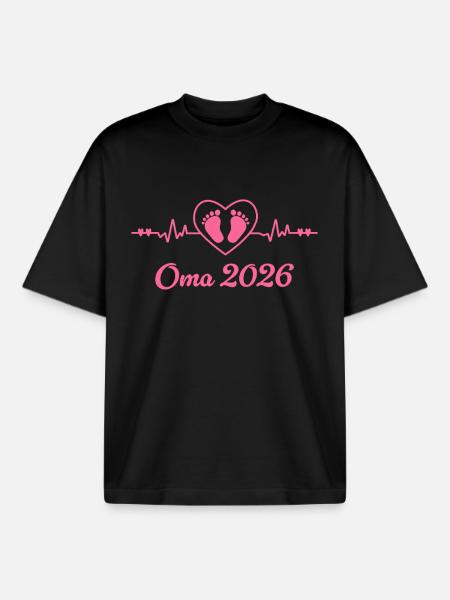 Oma 2026 - Boxy Heavyweight Unisex Organic T-Shirt von Stanley/Stella - Schwarz