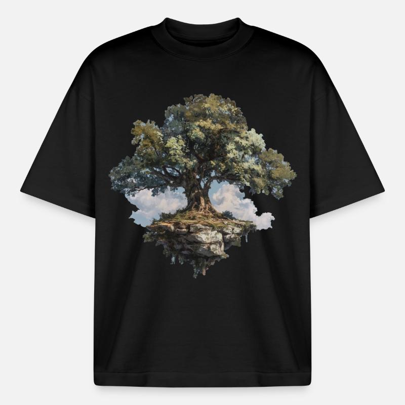 Tree - Boxy Heavyweight Unisex Organic T-Shirt by Stanley/Stella - black