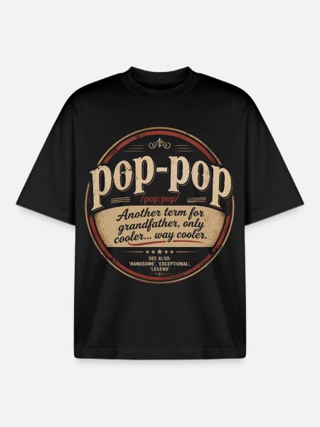 Pop-Pop-Definition – Cooler und legendärer Opa - Boxy Heavyweight Unisex Organic T-Shirt von Stanley/Stella - Schwarz