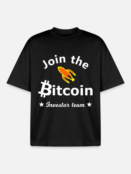 Bitcoin Investor Team - Boxy Heavyweight Unisex Organic T-Shirt by Stanley/Stella - black