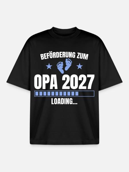 Beförderung zum Opa 2027 – Loading - Boxy Heavyweight Unisex Organic T-Shirt von Stanley/Stella - Schwarz