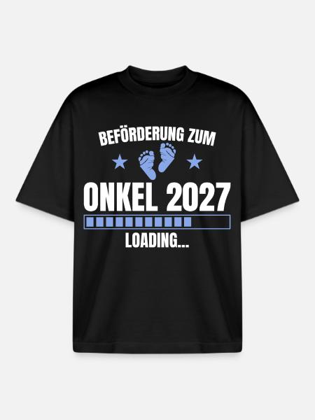 Beförderung zum Onkel 2027 – Loading - Boxy Heavyweight Unisex Organic T-Shirt von Stanley/Stella - Schwarz