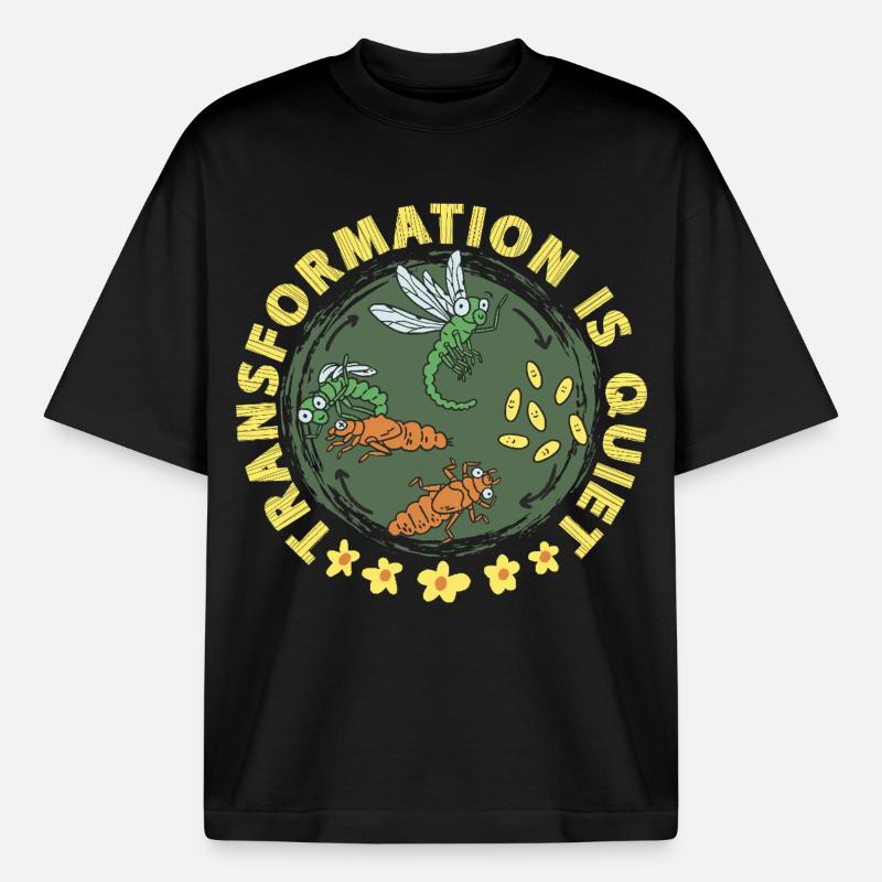 Libelle Libellen Transformation Is Quiet - Boxy Heavyweight Unisex Organic T-Shirt von Stanley/Stella - Schwarz