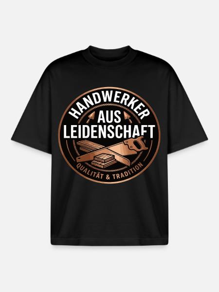 Handwerker Leidenschaft Qualität Tradition - Boxy Heavyweight Unisex Organic T-Shirt von Stanley/Stella - Schwarz