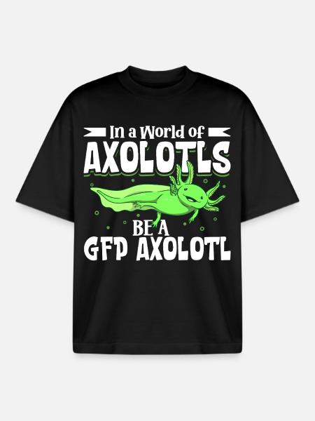 Be a GFP Axolotl - Boxy Heavyweight Unisex Organic T-Shirt by Stanley/Stella - black