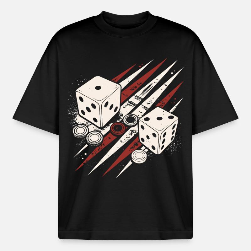 Backgammon | Brettspiel | Geschenk - Boxy Heavyweight Unisex Organic T-Shirt von Stanley/Stella - Schwarz