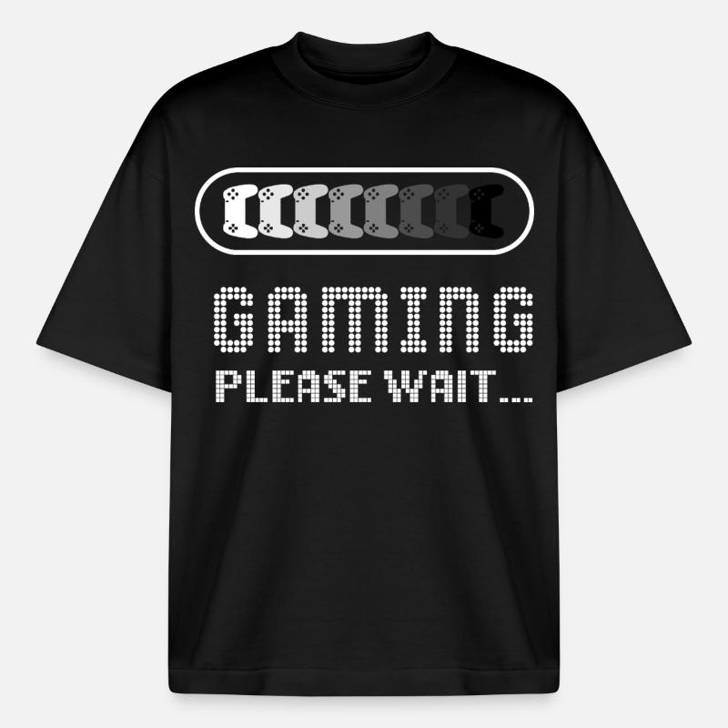 Gaming_please_wait - Boxy Heavyweight Unisex Organic T-Shirt von Stanley/Stella - Schwarz