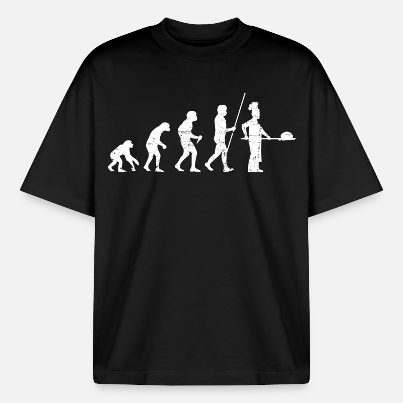 Boulanger Evolution Look Vieilli - T-shirt unisexe boxy épais biologique Stanley/Stella - noir